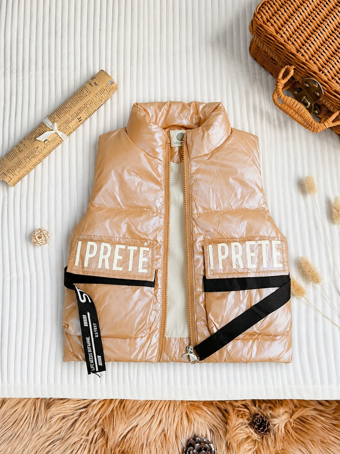 Caramel Utility Puffer Vest 294