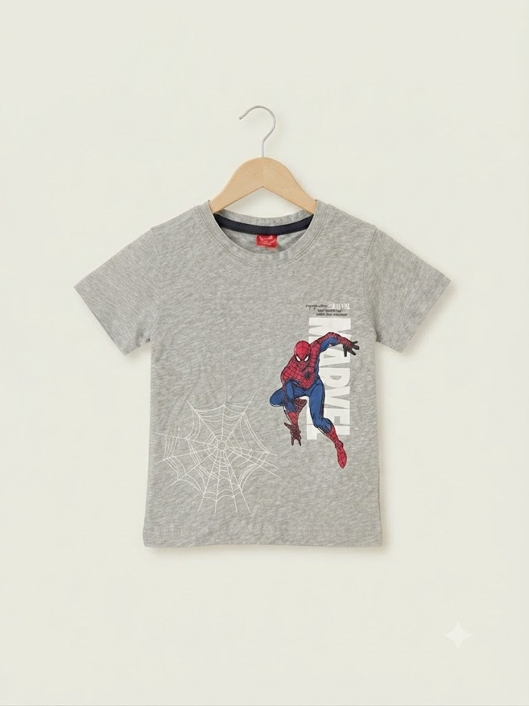 Spider Man Printed Grey  Boys T-Shirt