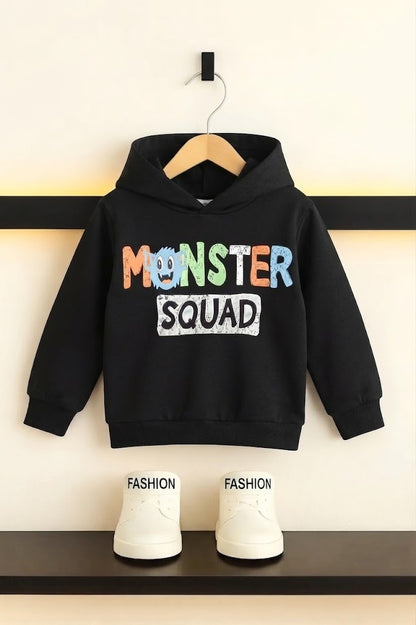 [Monster ] Printed Black  Fleece Boys  Hoodie  297