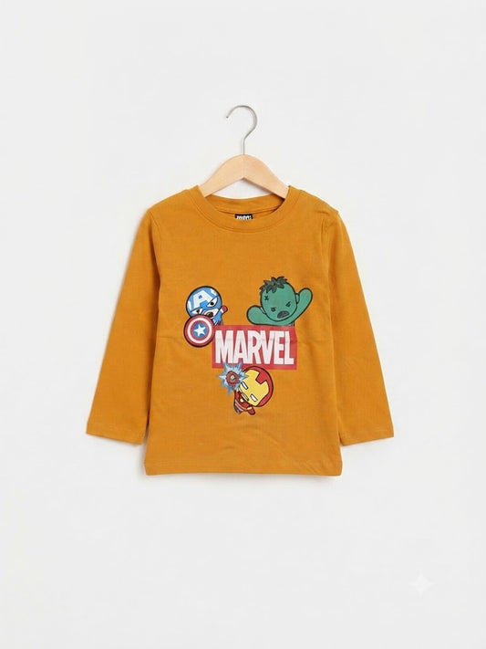 Marvel Printed Orange T-Shirt