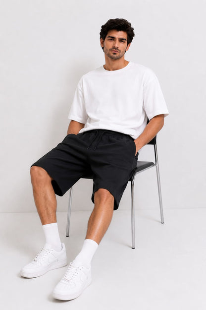 Black  Men's Cotton Jersey Short 811