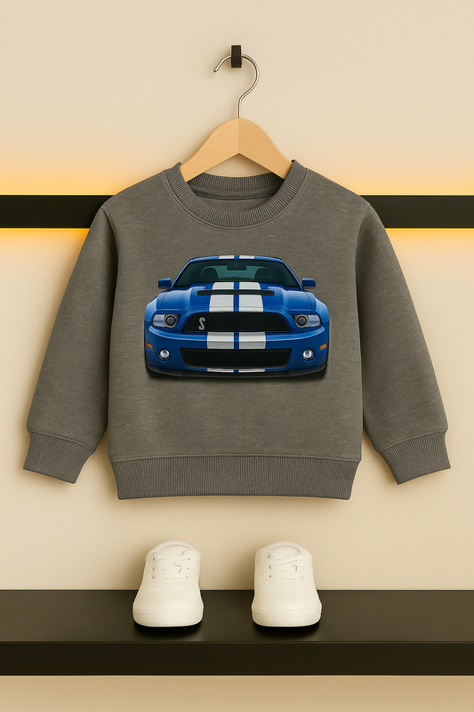 Boys Car Print  Sweatshirt – Dark Grey 122