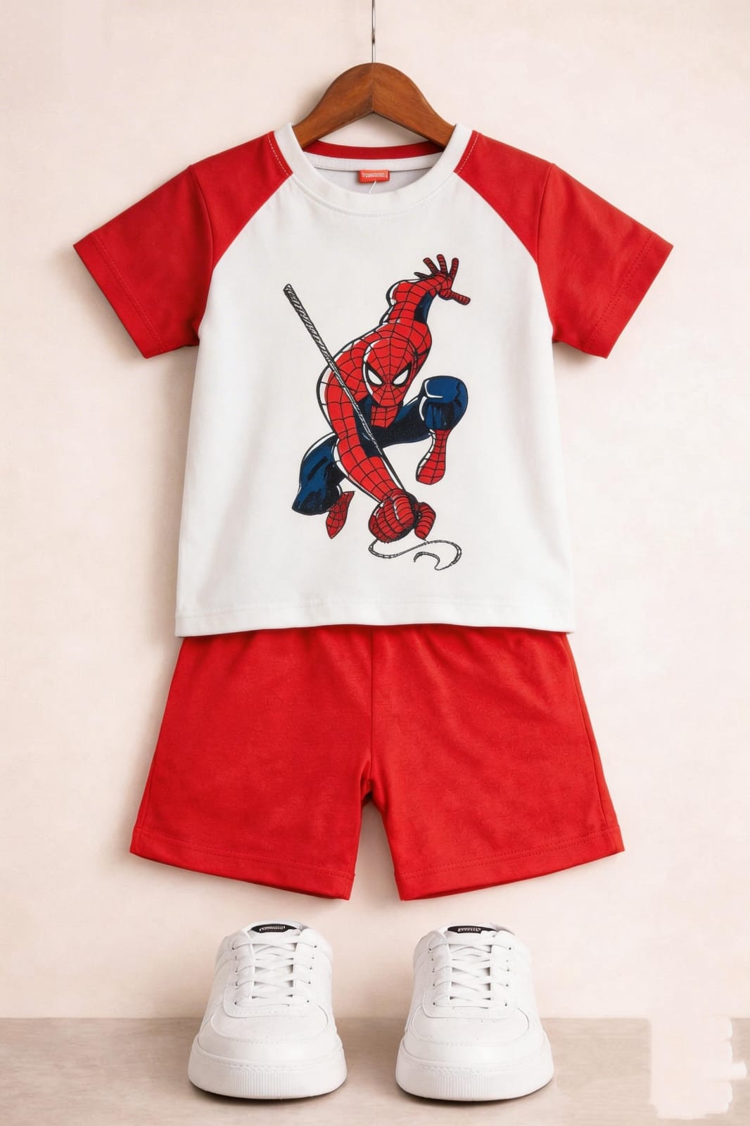 Spiderman Printed Red& White Nicker Suit Boys 208