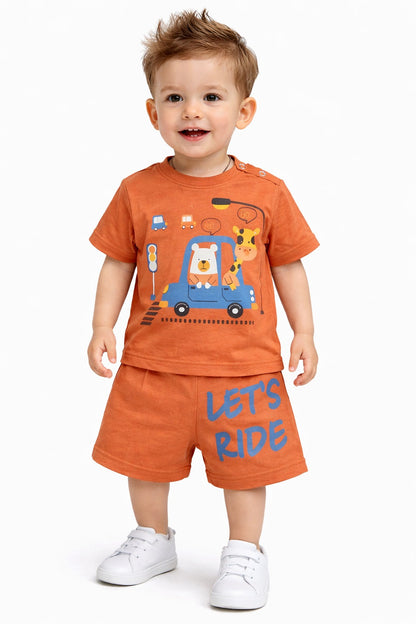 Car with Traffic Lights  Printed Brown  New Born  Nicker Suit 232