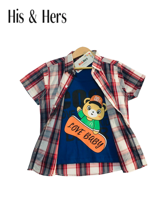 Multicolor Checked Double Casual Shirt Boys 211