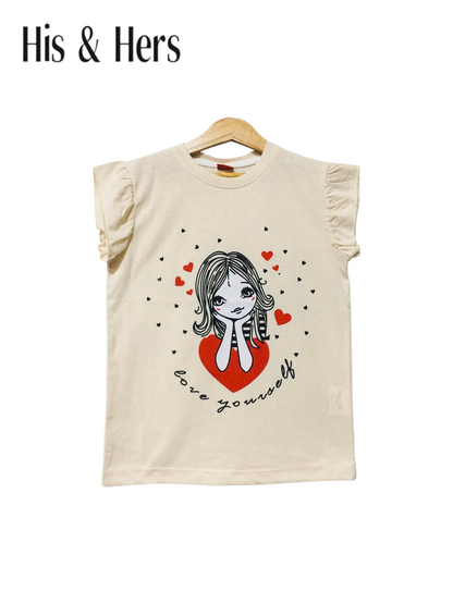 Love Yourself Cream T-Shirt Girls