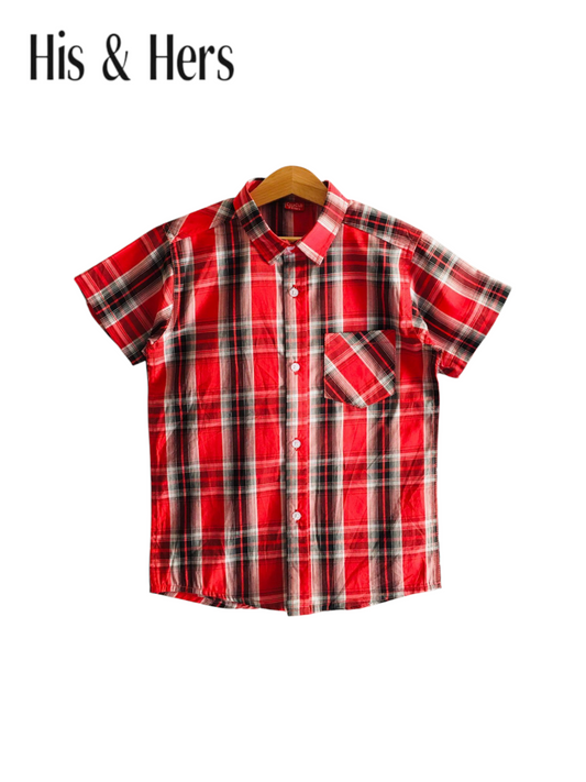 Checked Red Casual Shirt Boys 220
