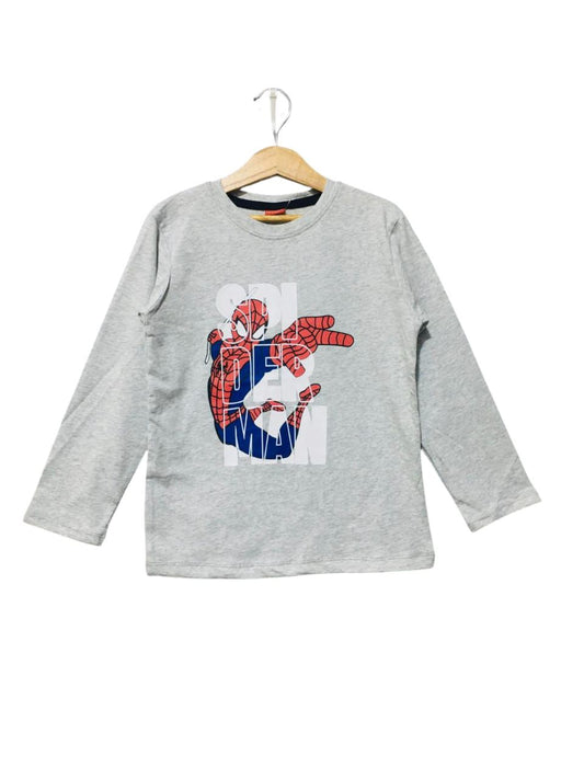 Spiderman Grey Full Sleeves Shirt Boys