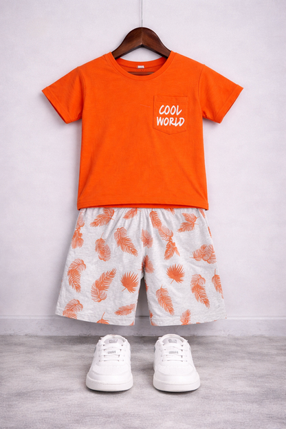 Cool World Orange Pocket T-Shirt Nicker Suit
