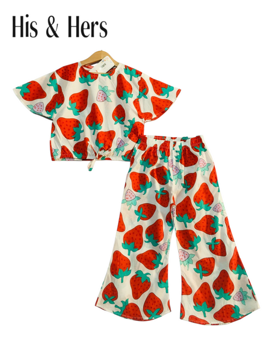 Strawberries Allover Print Skate Fish Girls 246