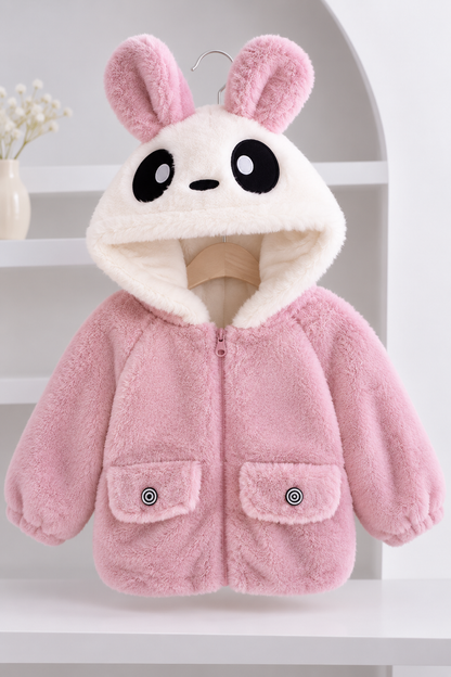 Cute Panda Plush Winter Jacket Pink 417