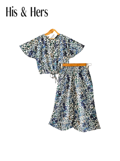 Flowers & Leaves All Over Print Skate Fish Girls [1-4 Year]112