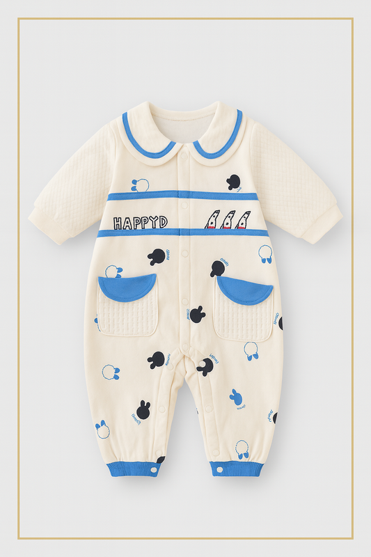 Happy D Blue Bunny Baby Romper 🐰💙