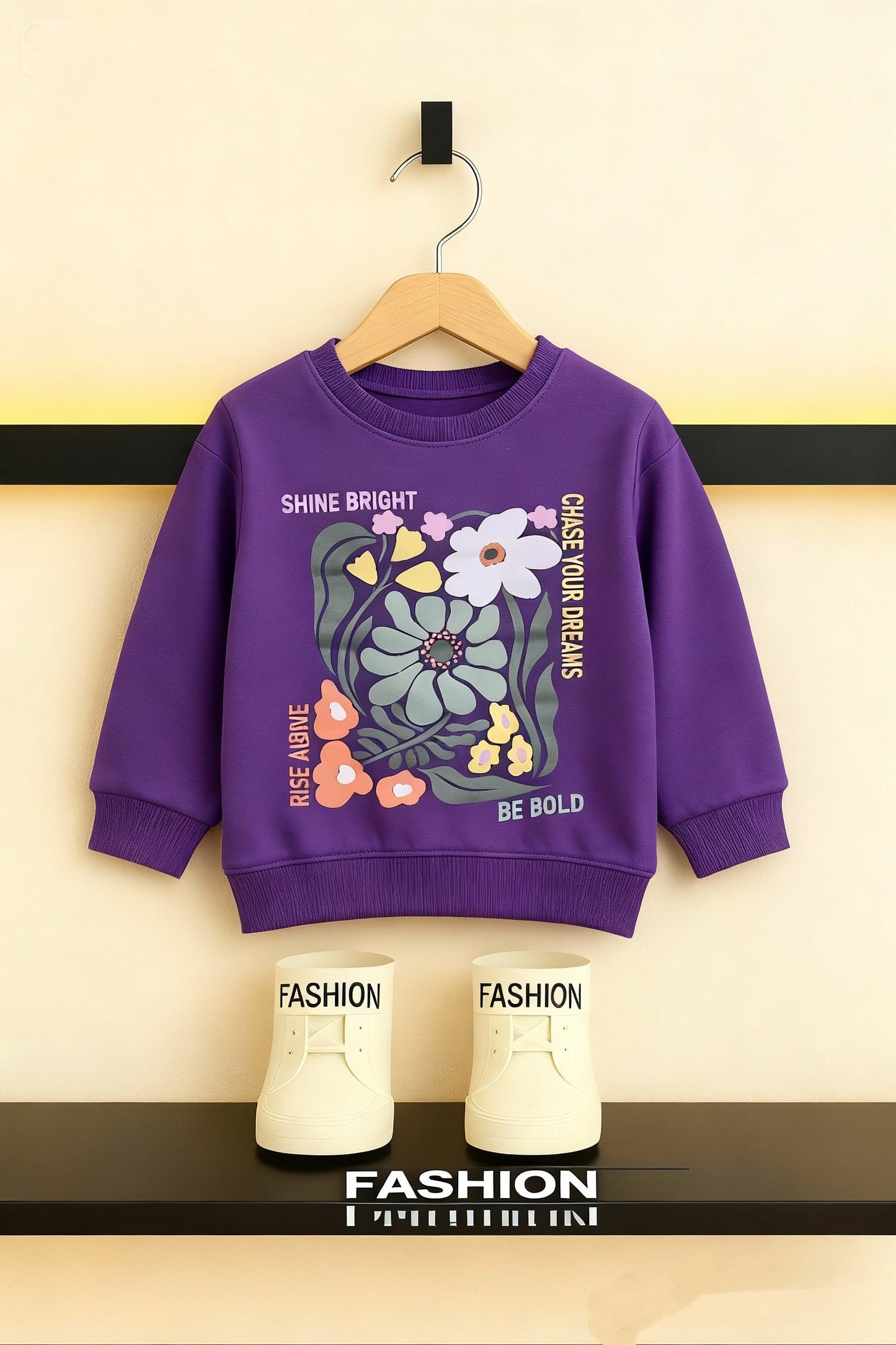 Flowers Printed Purple Sweatshirt  Girls🌼 517