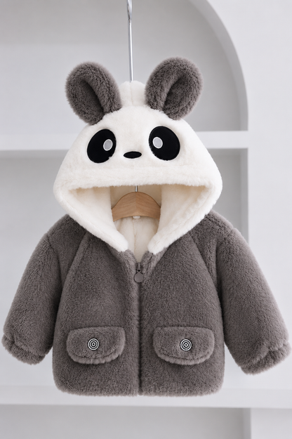 Cute Panda Plush Winter Jacket Grey 411