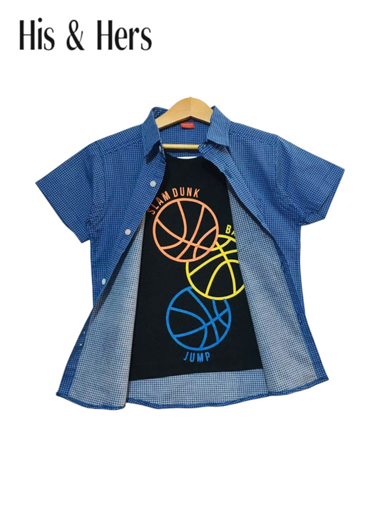 Checked Blue  Double Casual Shirt 207