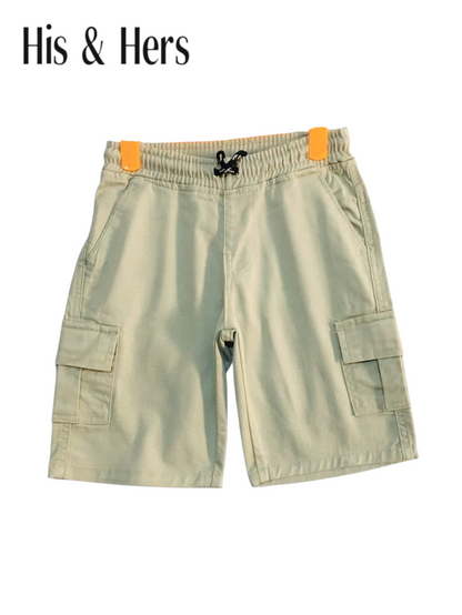 6 Pocket Cargo Shorts Boys- Cream Color 249