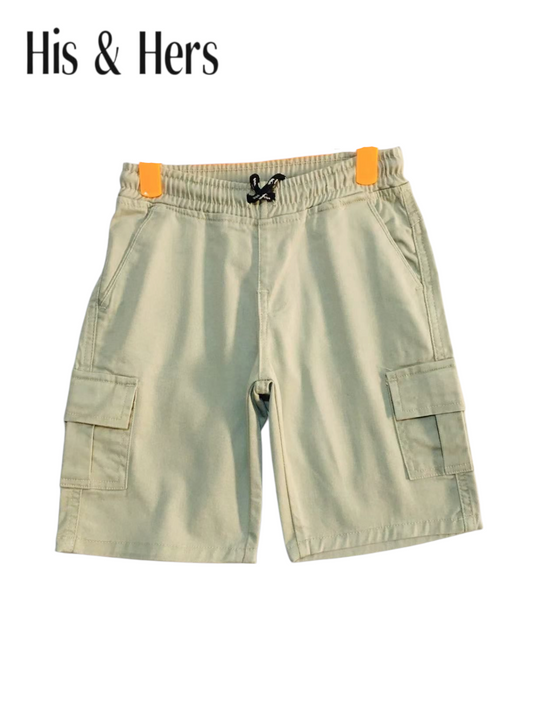 6 Pocket Cargo Shorts Boys- Cream Color 249