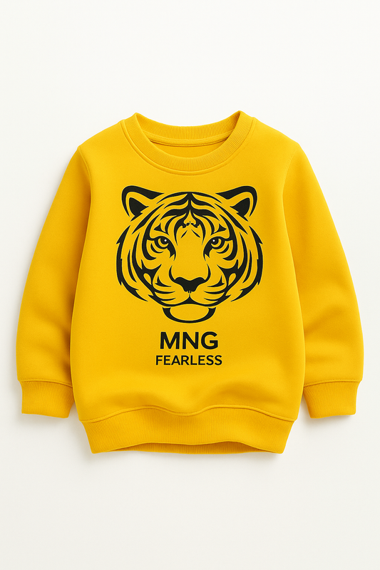 Tiger Printed Mustard Yellow Sweatshirt Boys 297