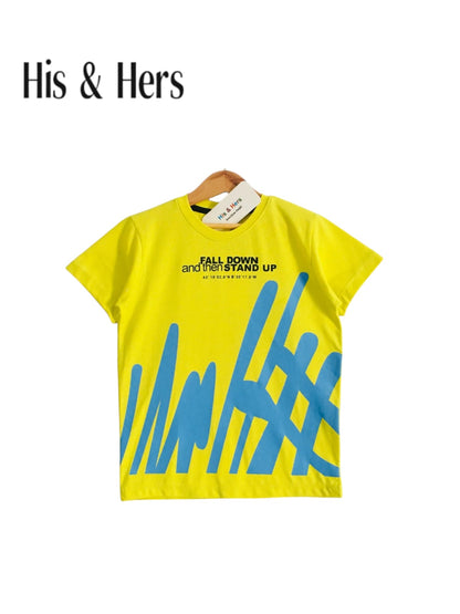 Blue Lines  Kid's Yellow T-Shirt Boys 618