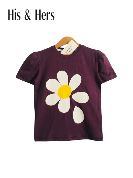 One Flower Purple  T-Shirt Girls 240