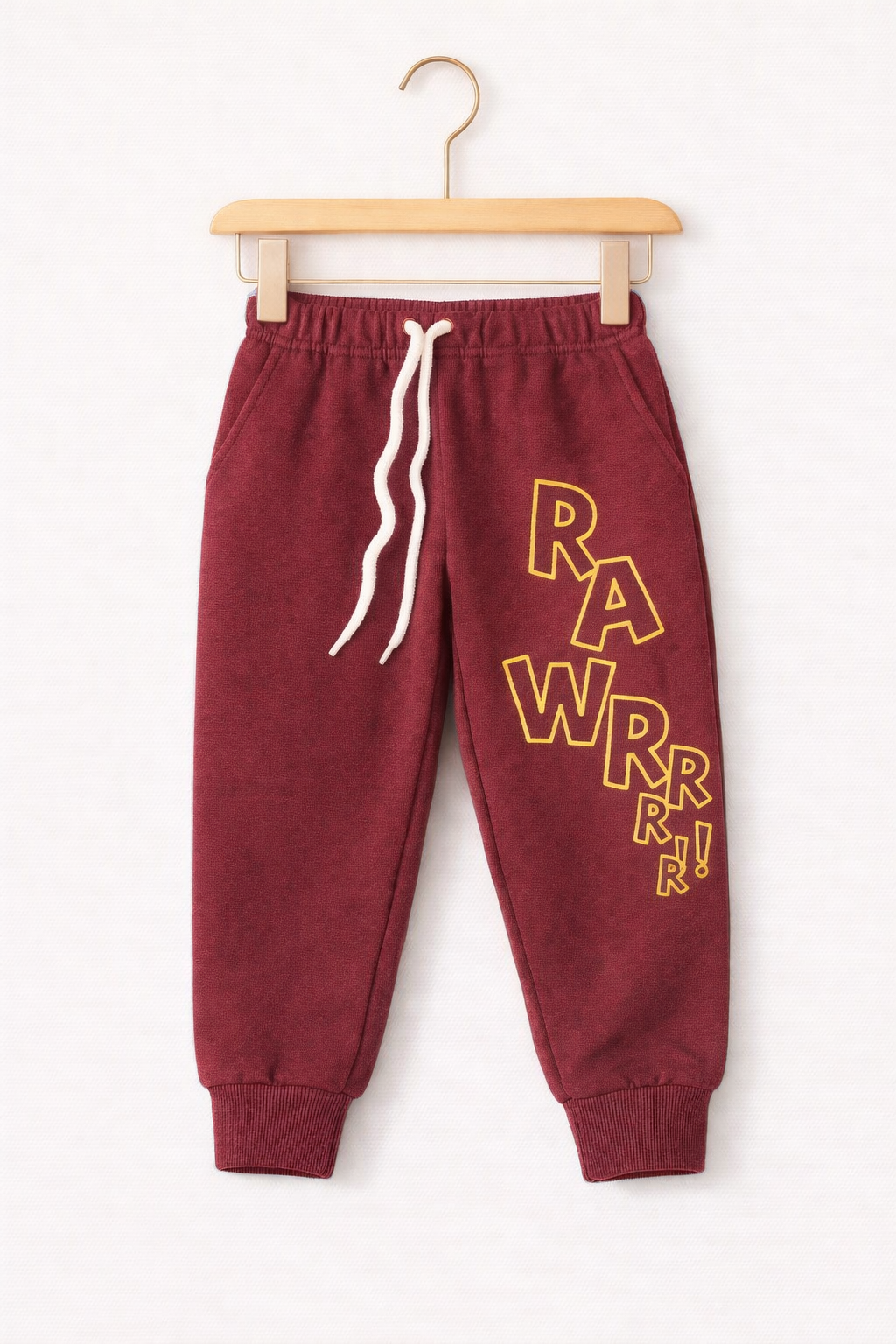 RAWRRR Mahroon Fleece Jogger Pants