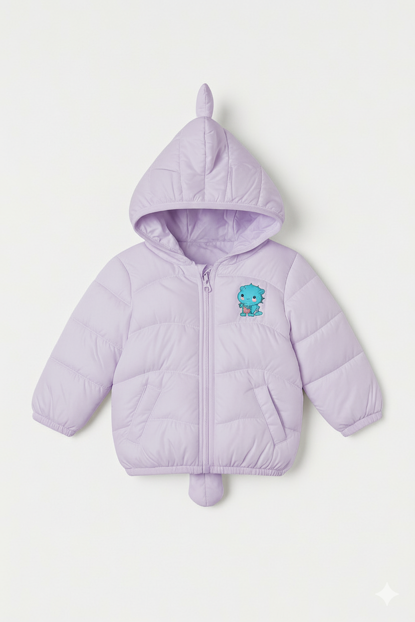 Imported Puffer Jacket 3D Tail - Shiny Lavender