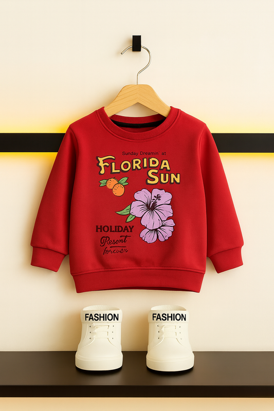 FLORIDA SUN Printed Red Sweatshirt 🌼