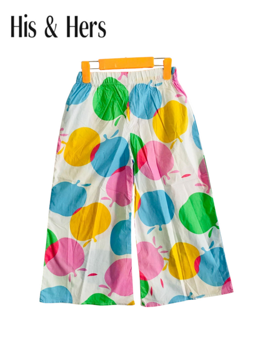 Colorful Apples White Cotton Flapper Girls