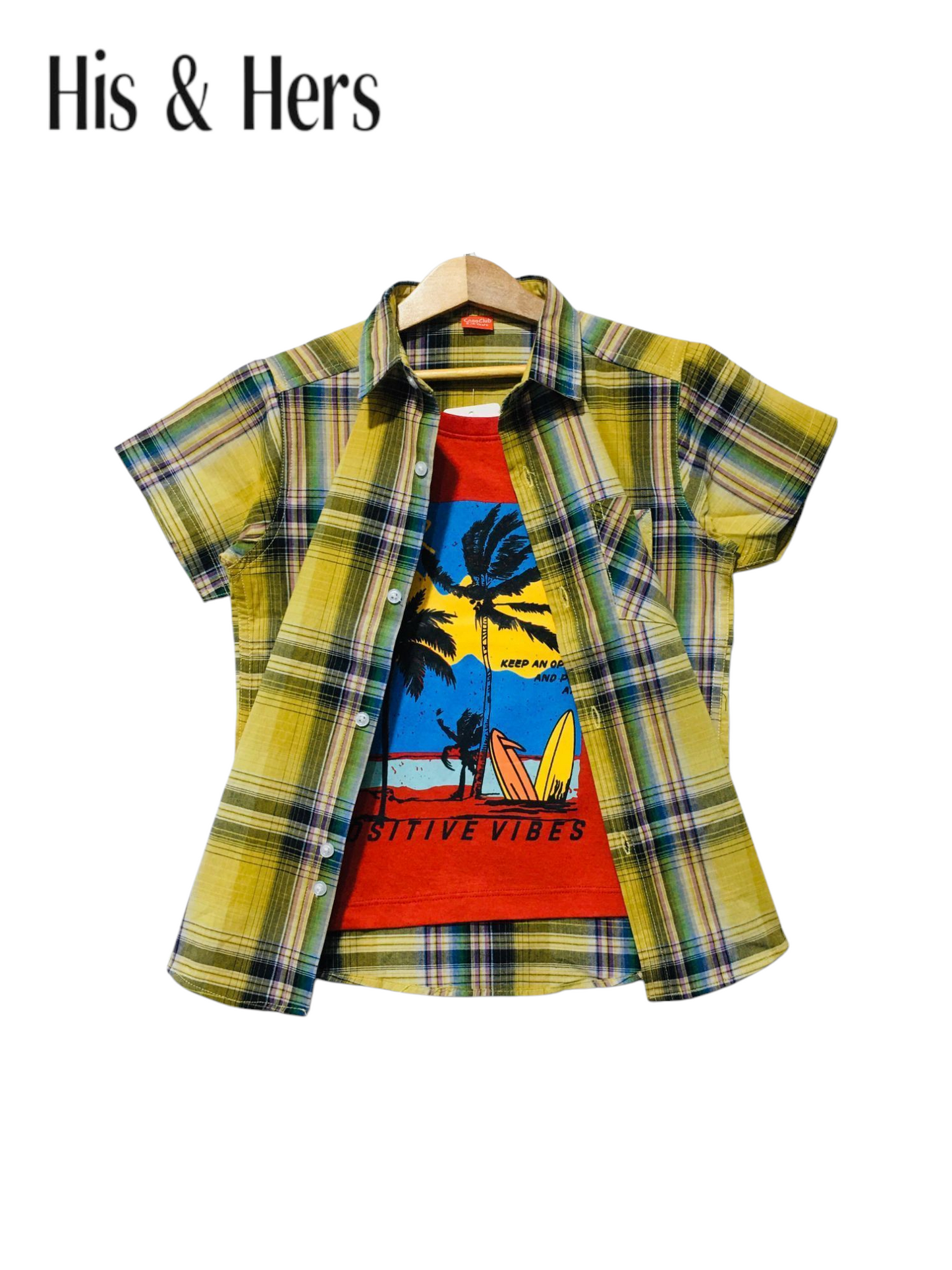 Blue & Green Checked Yellow Double Casual Shirt 256