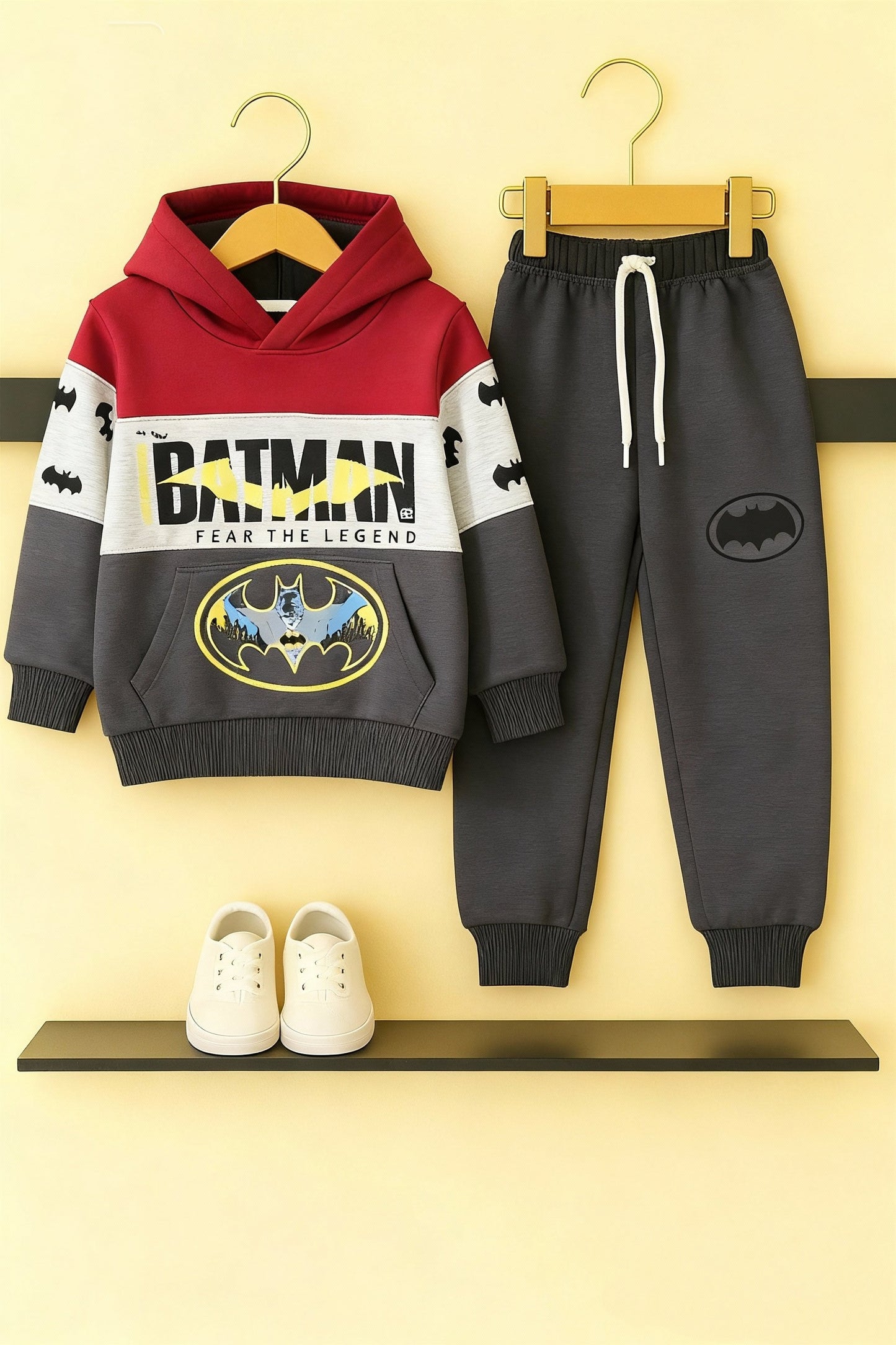 Batman Colorblock Fleece Hoodie Tracksuit Boys - Brown 410