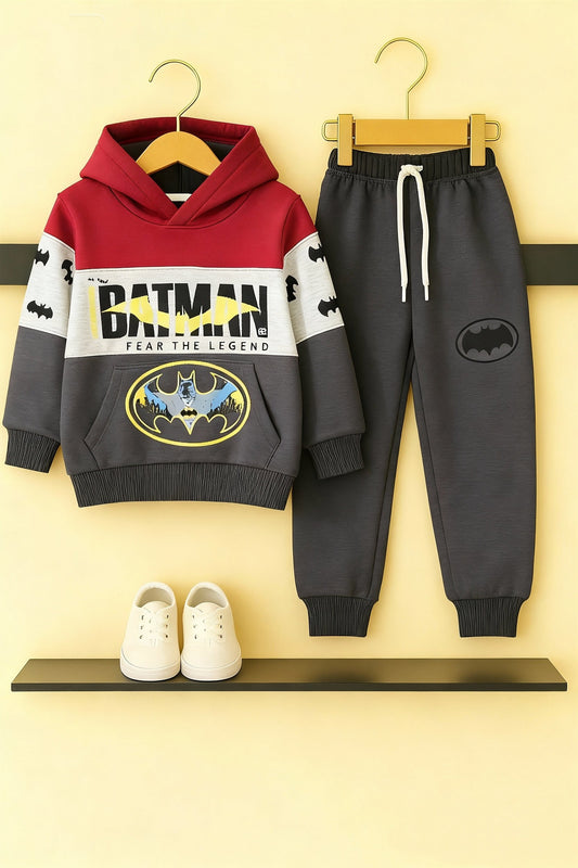 Batman Colorblock Fleece Hoodie Tracksuit Boys - Brown 410