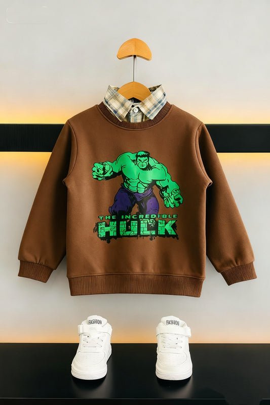 Hulk Chocolate Brown Double Sweat Shirt 415