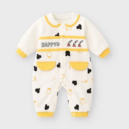 Happy D Yellow Bunny Baby Romper 🐰💙