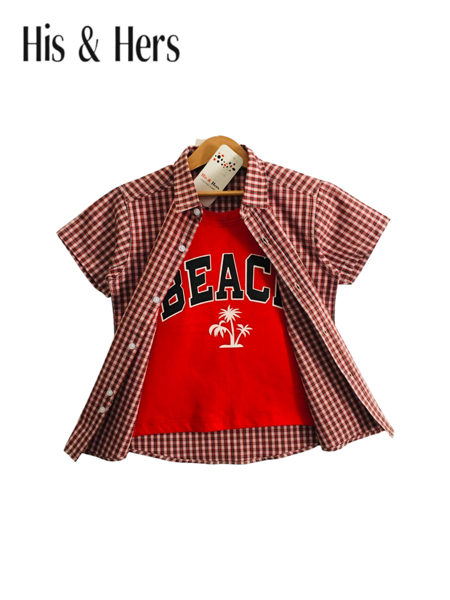 Red Checked [BEACH] Double Casual Shirt 252
