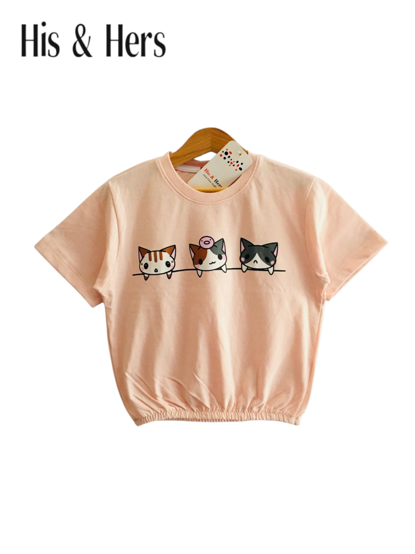 Three Kittens Light Pink Short Length T-Shirt Girls 238