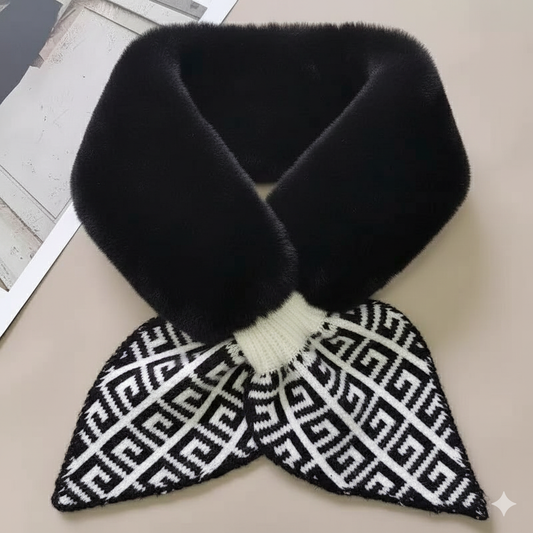 Black Cute Plush Scarf for Kids