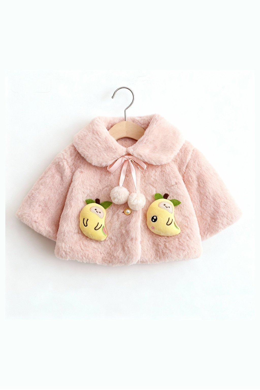 Fluffy Baby Pink Winter Cape for Baby Girls – Mango