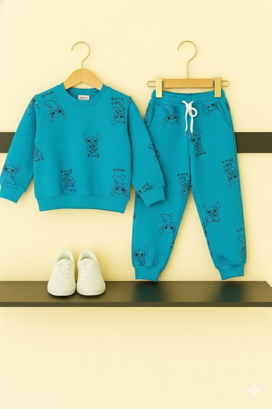 Disney Stitch Printed Blue Tracksuit Boys
