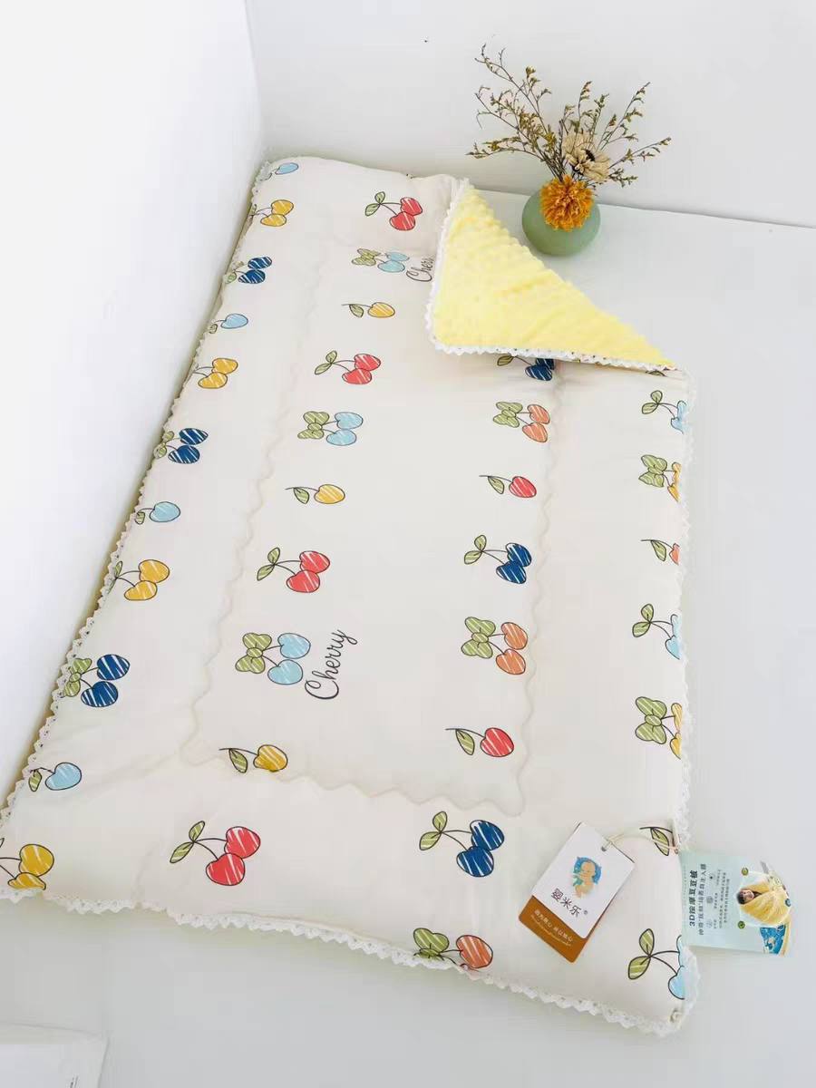 Colorful Cherry Baby Sleeping Mat  + Baby Pillow