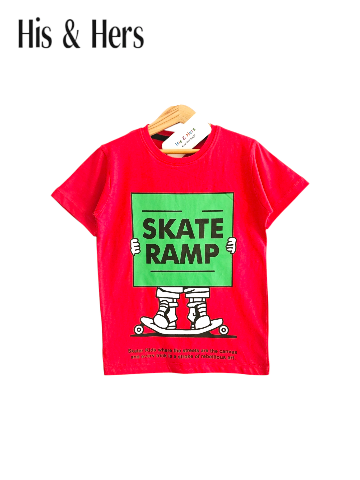 Skate Ramp Kid's Red T-Shirt Boys 215