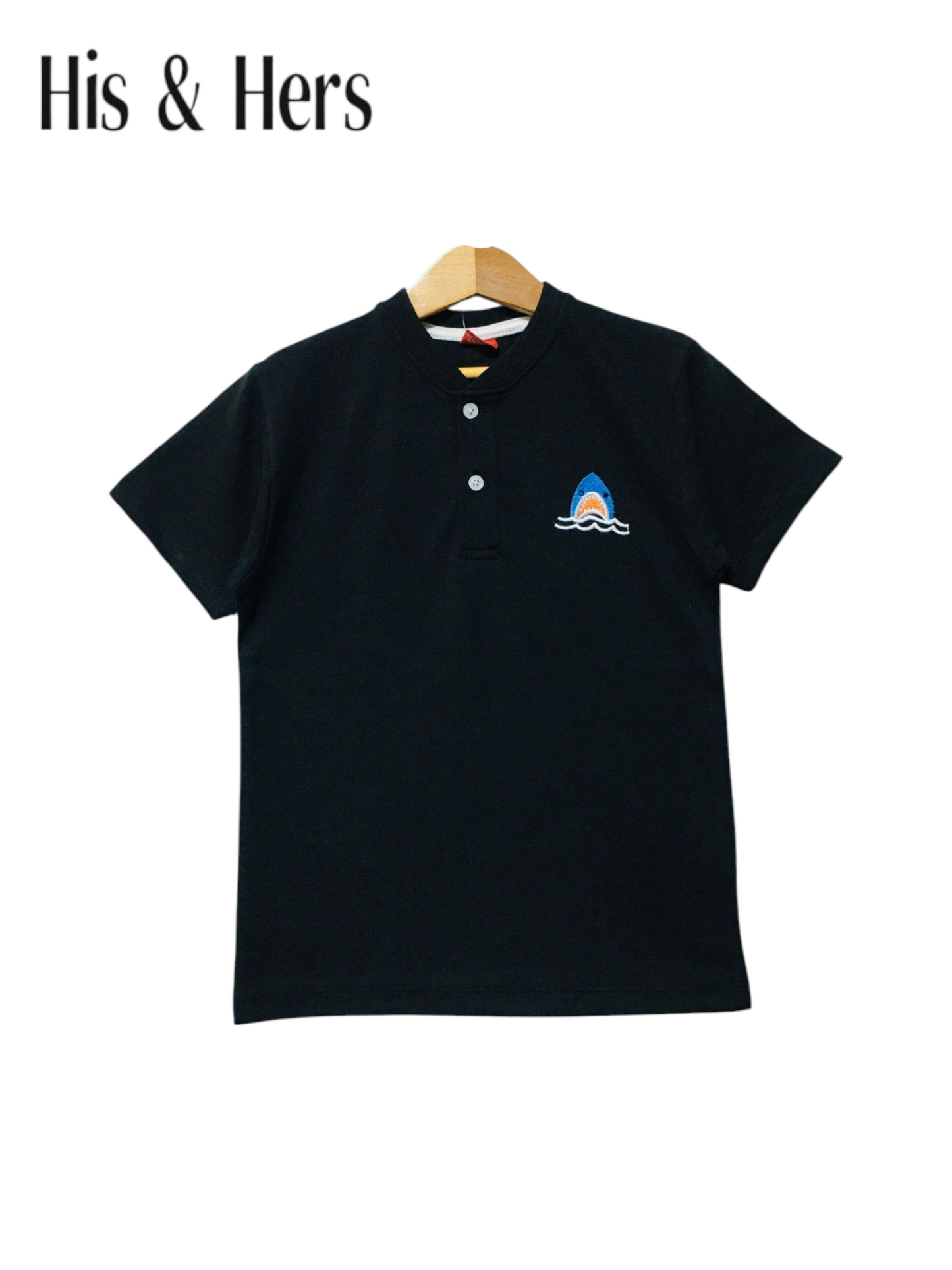 Blue Whale Logo  Henly Polo Shirt Boys 104