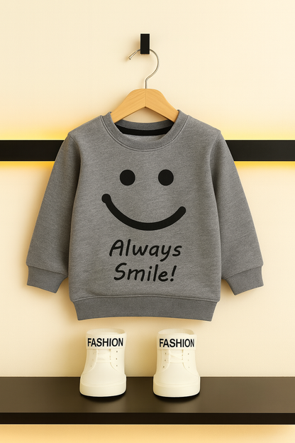 Always Smile Grey  Fleece Sweatshirt 🌼 505