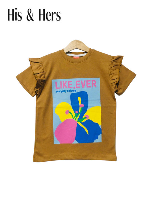 LIKE ,EVER  Brown T-Shirt Girls 243