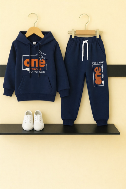 ONE Step Up Dark Navy Fleece Hoodie Tracksuit 508