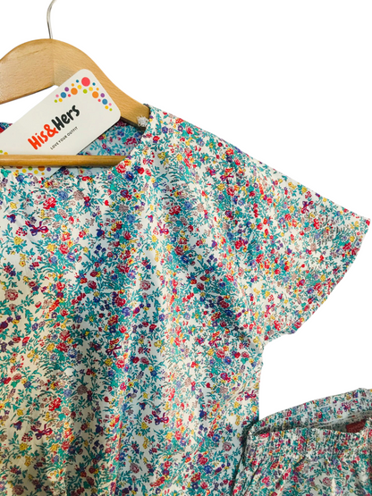 Yellow Pink Flowers Allover Print Skate Fish Girls 225