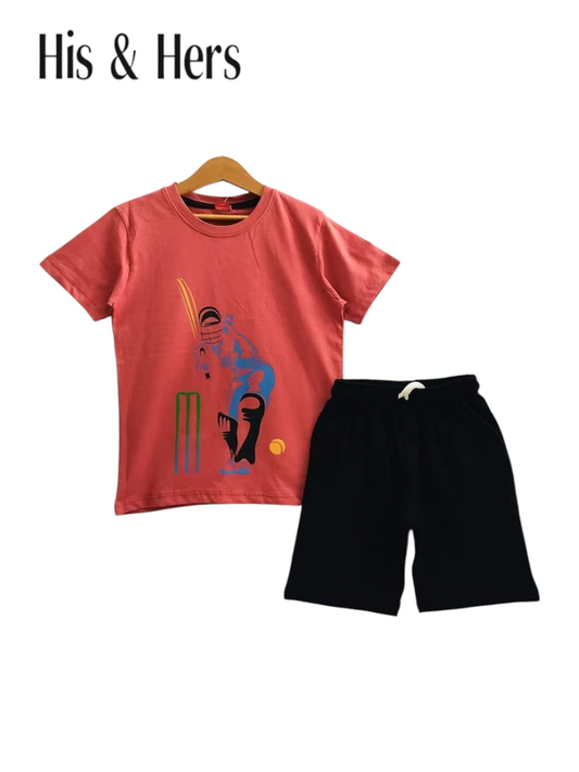 Cricket Print Nicker Suit Boys 221