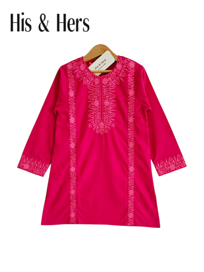 Embroidered Deep Pink (Fuchsia) Girls Top 103