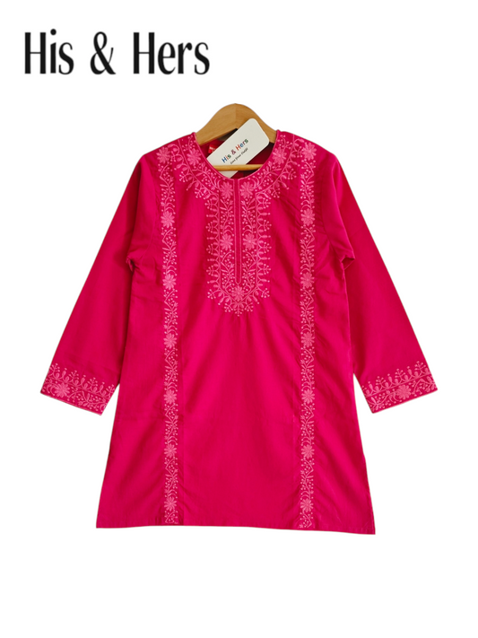 Embroidered Deep Pink (Fuchsia) Girls Top 103