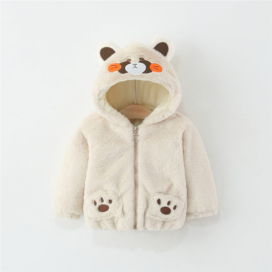Off-White Furry Bear Hoodie Jacket